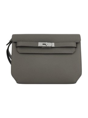 Hermes Kelly Etain Togo Depeches 25 Pouch Bag