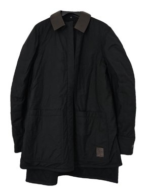 Loewe Black Leather Collared Jacket/Coat
