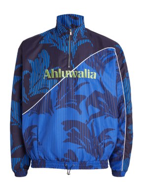 Ahluwalia Leaf Print Half-Zip Jacket