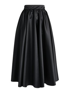Patou Volume Satin Midi Skirt
