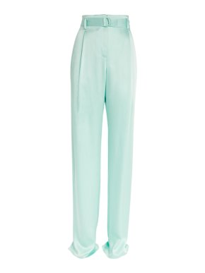 Lapointe High-Rise Belted Straight-Leg Organic Silk Twill Trousers