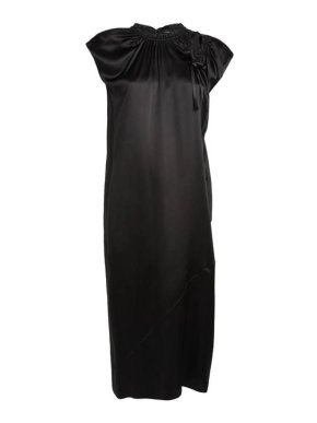 Simone Rocha Tie-Detailed Ruched Silk-Satin Midi Dress