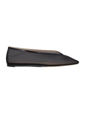 Le Monde Beryl Luna Leather-Trimmed Mesh Ballet Flats