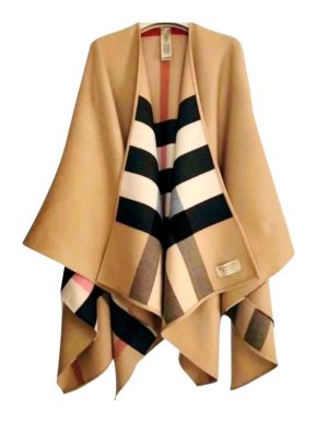 Burberry Check Wool Poncho