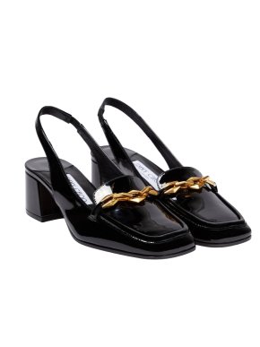 Jimmy Choo Black Patent Slingback Sandals