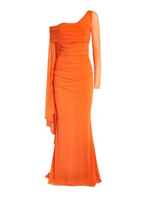 Talbot Runhof Asymmetric Metallic Gown