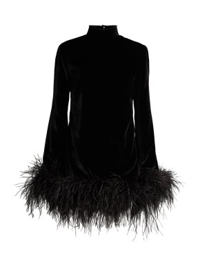 Taller Marmo Gina Feather-Trim Minidress