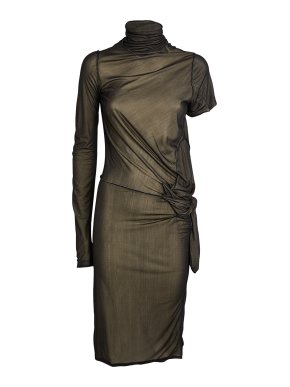 Maison Margiela Asymmetric Ruched Midi Dress