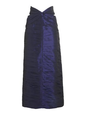 Sandra Mansour Méditerranéenne Draped Maxi Skirt in Taffeta