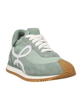 Loewe Flow Runner in Suede & Nylon Light Green Low Top Trainers