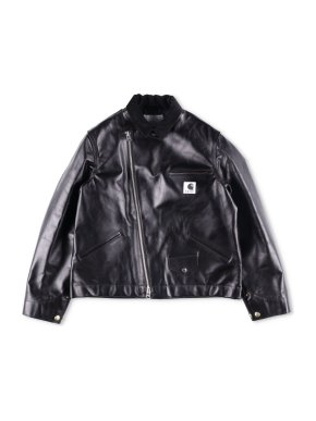 Sacai X Carhartt Wip Cotton Corduroy-Trimmed Leather Jacket