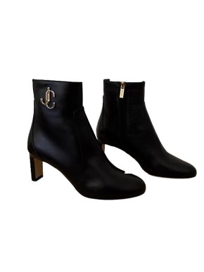 Jimmy Choo Black Leather Minori 65  JC Ankle Boots
