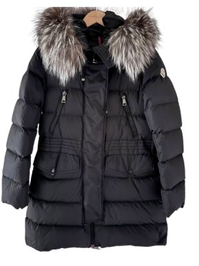 Moncler Black Fur Hooded Coat