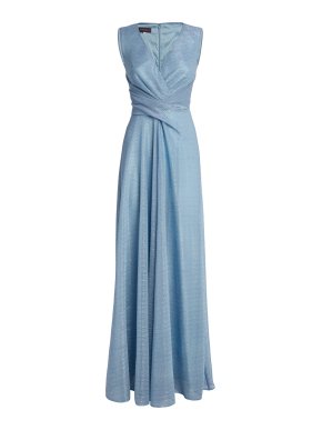 Talbot Runhof Draped Voile Maxi Dress