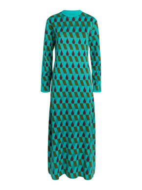 La DoubleJ Diamond-Pattern Midi Dress