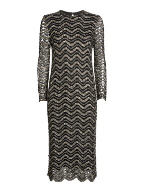 St. John Striped Midi Length Dress