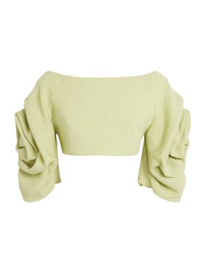 Edeline Lee Aphrodite-Sleeve Crop Top