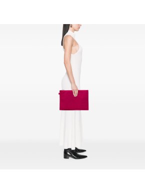 Hermes Red/Pink  Toile Bora Bora Pouch GM