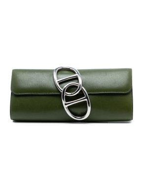 Hermes Green Tadelakt Egee Clutch