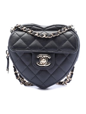 Chanel Black Mini Lambskin CC in Love Heart Crossbody