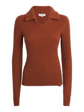 Victoria Beckham Cashmere Blend Spread-Collar Ribbed Jumper
