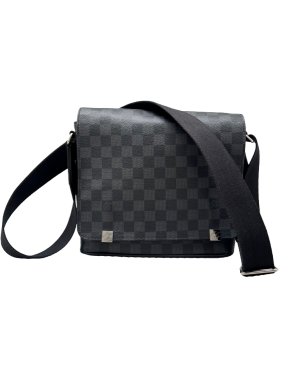 Louis Vuitton Grey/Black Men District PM Messenger