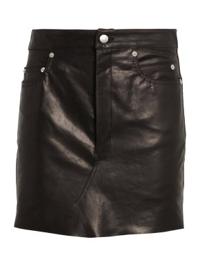 Rick Owens Lido Mid-Rise Leather Mini Skirt
