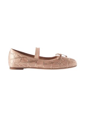 Valentino Embellished Satin Ballet Flats