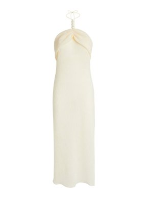 Magda Butrym Pearl-detail Halterneck Midi Dress