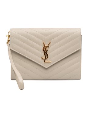 Saint Laurent Grain De Poudre Matelasse Cassandre Flap Pouch