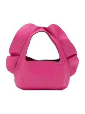 Valentino Pink Leather Ruffle Bag
