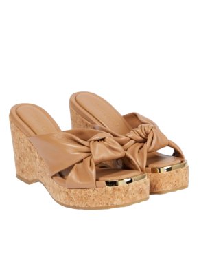 Jimmy Choo Tan 110 Cork Wedges