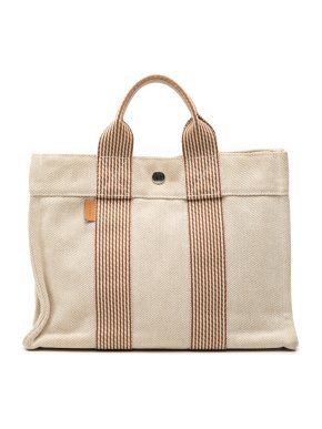 Hermes Beige Canvas Fourre Tout PM