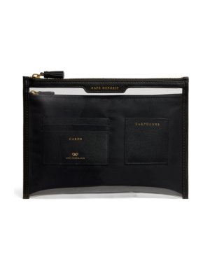 Anya Hindmarch Safe Deposit leather-trimmed PVC pouch