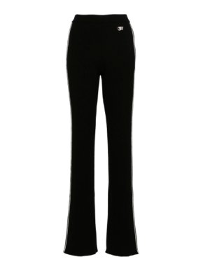 Off-White Side-Stripe Ribbed Flared Trousers