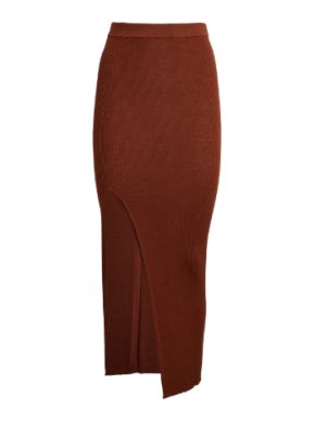 Rick Owen Ziggy Ribbed Wool-Blend Midi Skirt