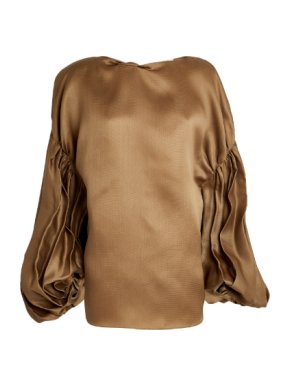 Khaite Quico Pleat-Detail Silk Blouse
