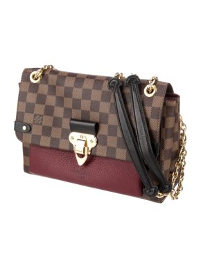 Louis Vuitton Coated Canvas and Leather Damier Ebene Vavin PM Shoulder Bag