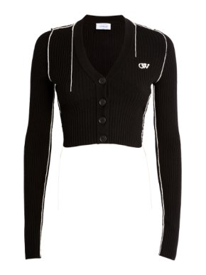 Off-White Ow Logo V-neck Cardigan
