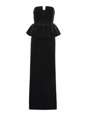 Self-Portrait Velvet Peplum Maxi Dress