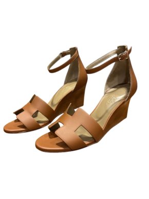 Hermes Tan Leather Ankle Legend Sandals