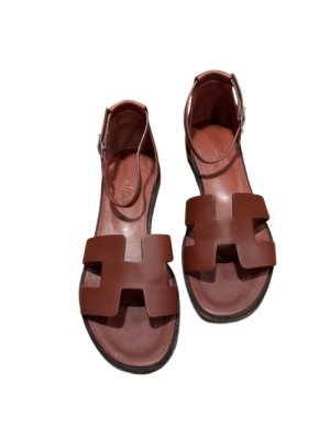 Hermes Rouge Leather Sandals