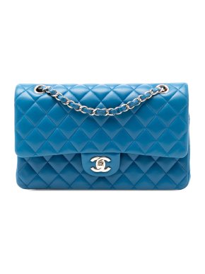 Chanel Blue Medium Classic Lambskin Double Flap