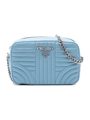 Prada Blue Soft Calfskin Diagramme Camera Bag