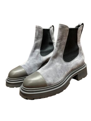Chanel Grey Suede Ankle Boots