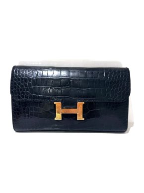 Hermes Alligator Black Constance Wallet