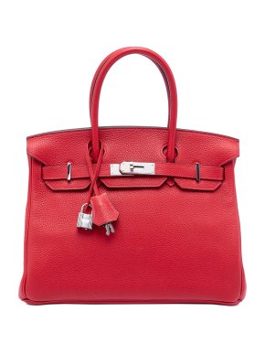Hermes Red Clemence Birkin Retourne 30