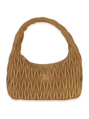 Miu Miu Brown Suede Matelasse Wander Hobo