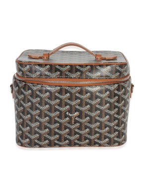 Goyard Gold Black Goyardine Canvas Muse Vanity Case