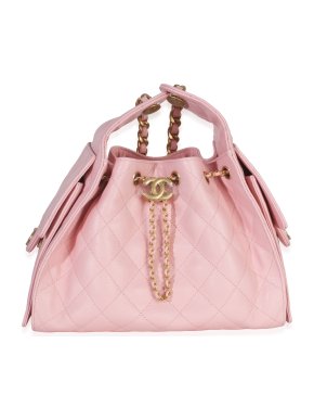 Chanel Baby Pink Quilted Caviar Small Chanel 25 Hobo
